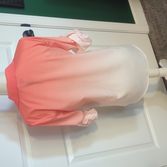 Size S Calvin Klein orange/tangerine and white Ombre dress top - Picture 3 of 4